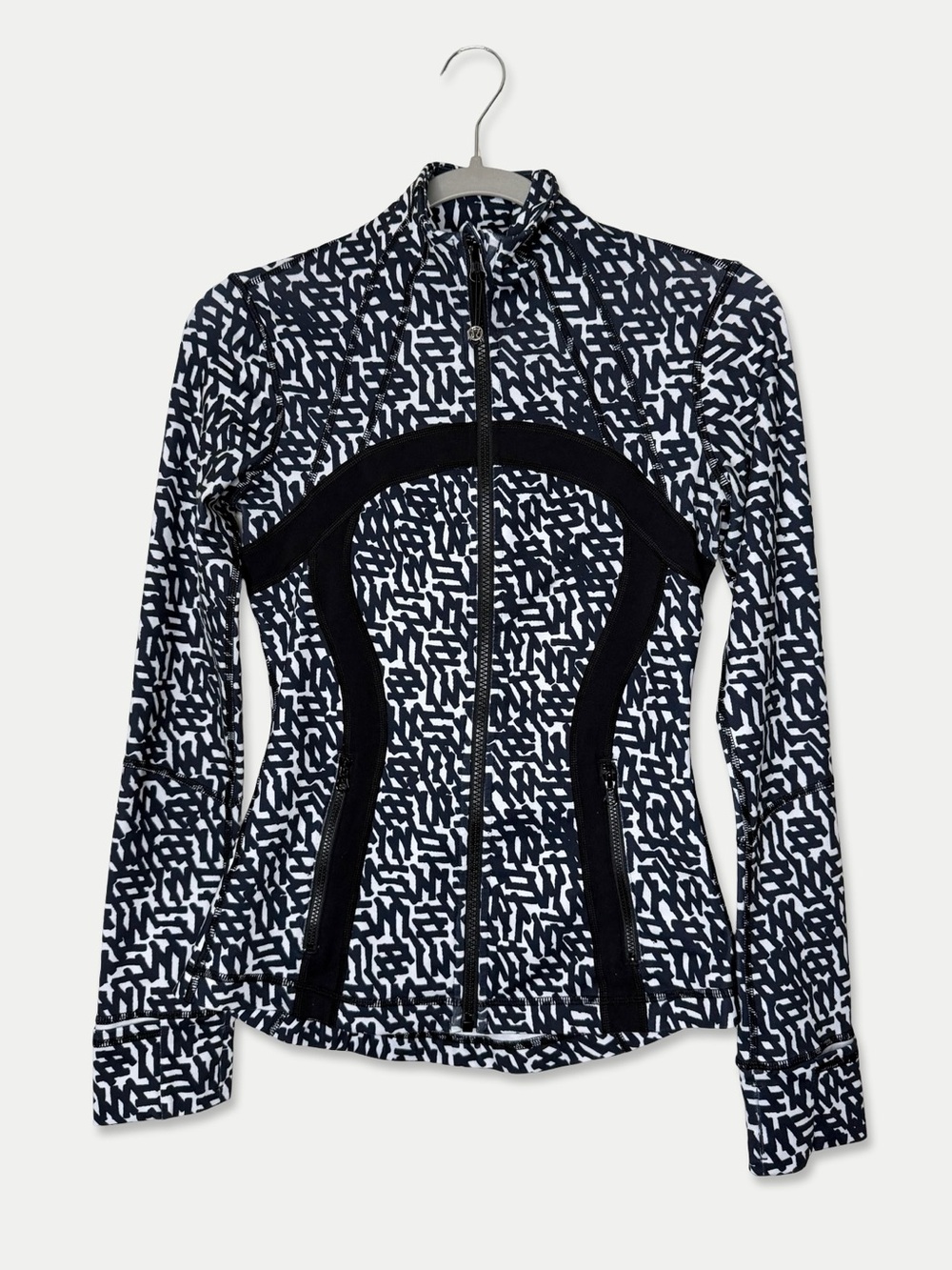 Lululemon Define Jacket Heat Wave Black White Size 4 Luxtreme Rare Print